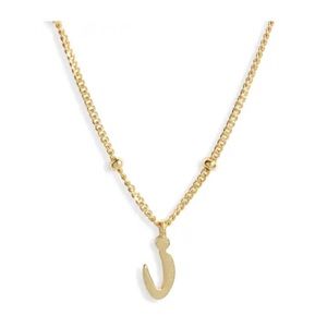 Argento Vivo I Sterling Silver Rondelle Script Initial Pendant Necklace Gold I